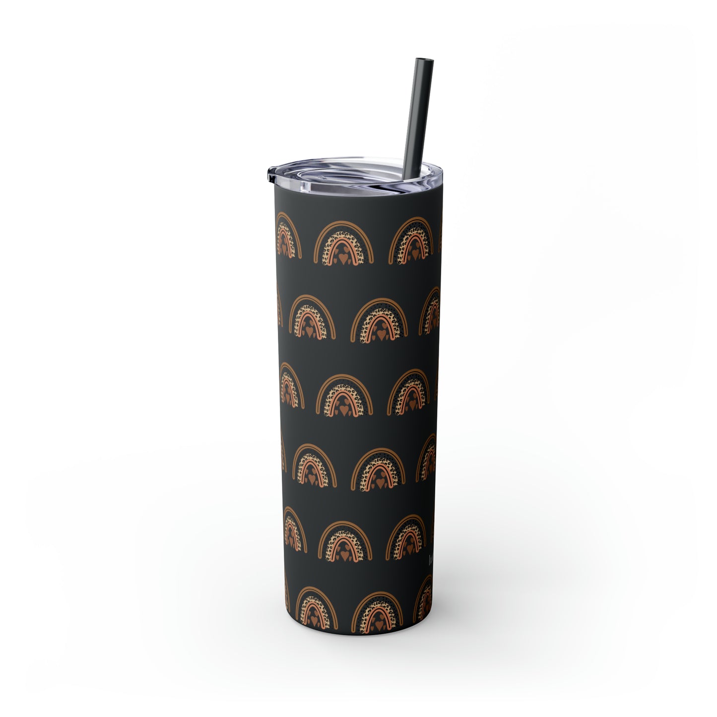 Boho Rainbow Skinny Tumbler with Straw, 20oz