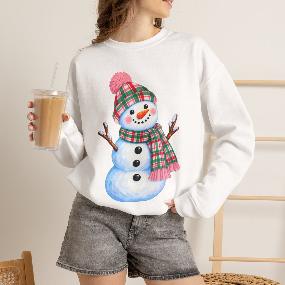 Festive Snowman Christmas Crewneck Sweatshirt