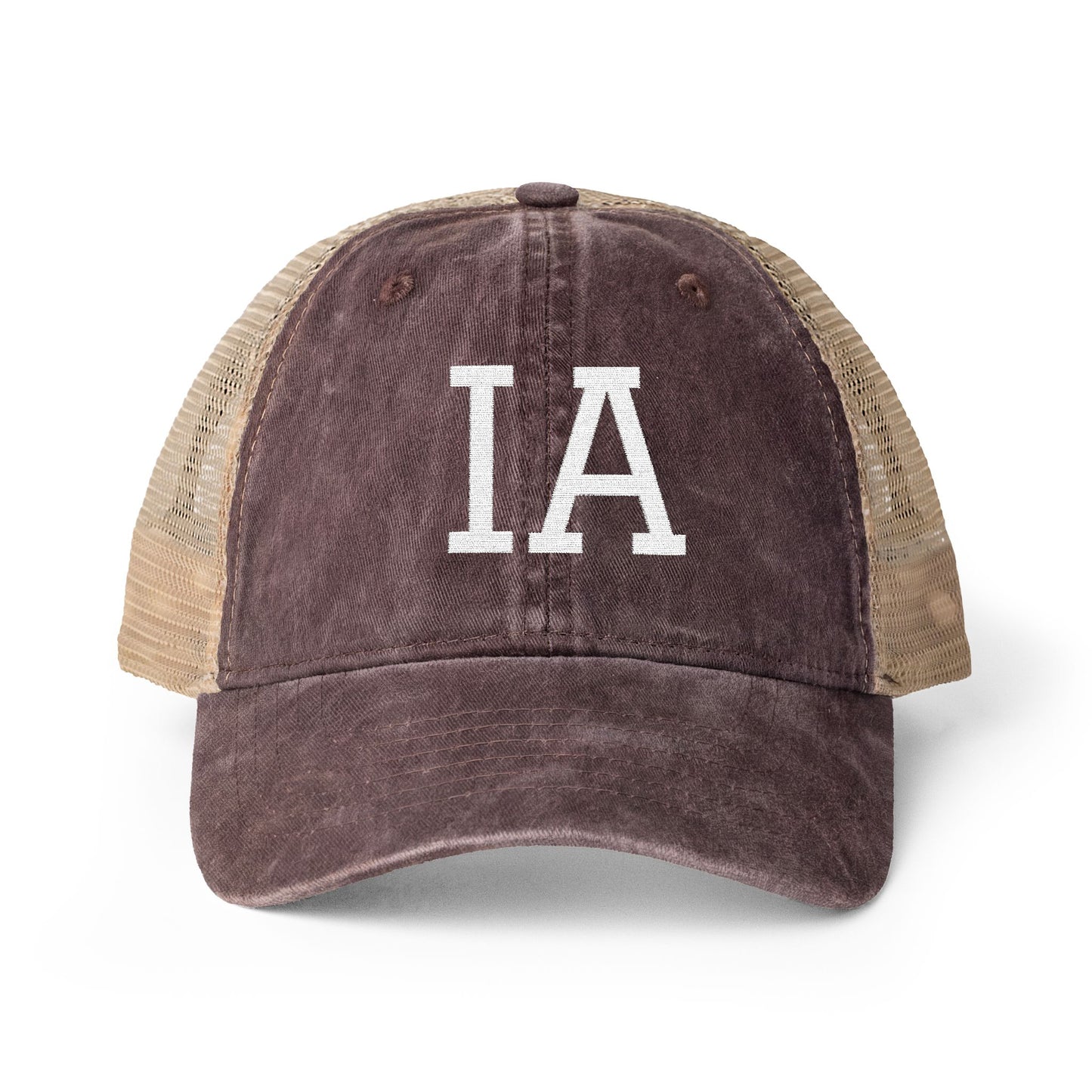IA Iowa Washed Mesh-Back Cap