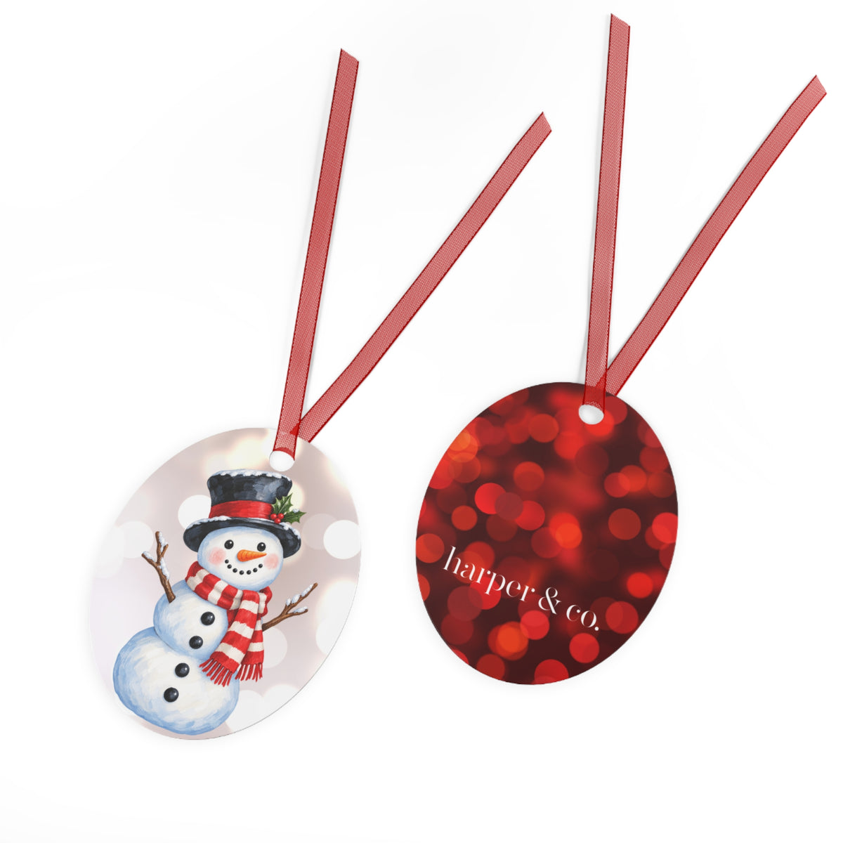 Snowman Christmas Metal Ornament