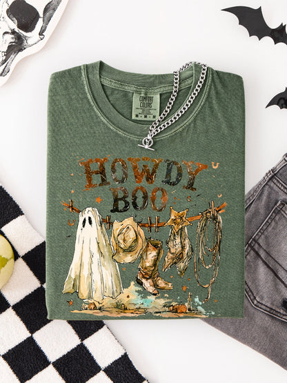 Western Ghost Howdy Boo Comfort Colors Graphic Tee