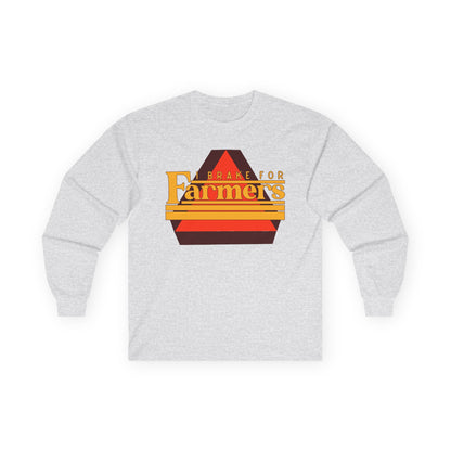 Farmers Retro Stripe Long Sleeve Tee — I Brake For Farmers Graphic Tee