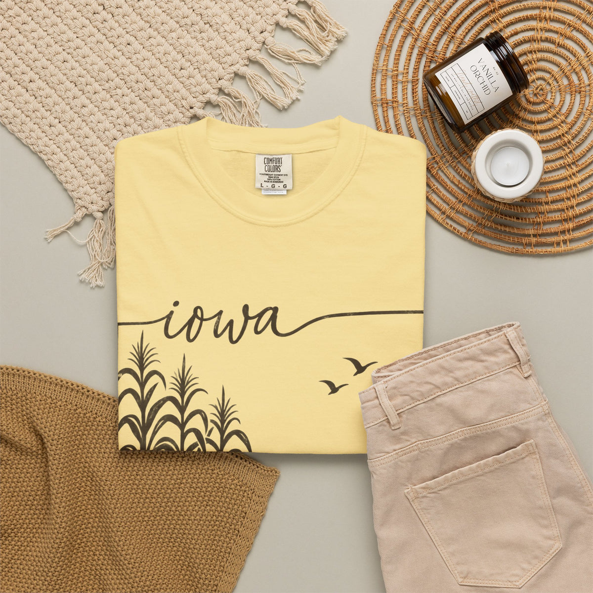 Copy of Iowa Farm Scene Crewneck Sweatshirt — Minimal Midwest Landscape