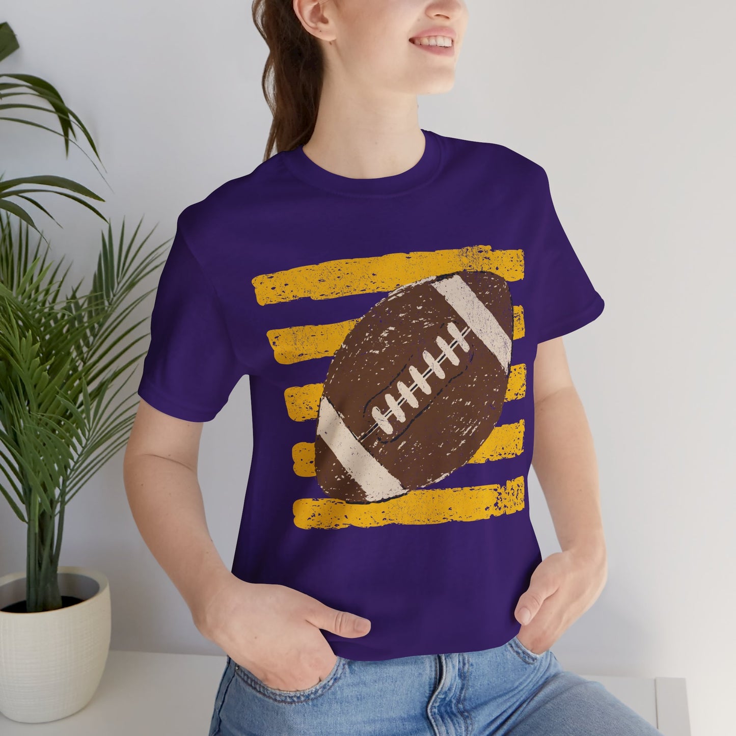 Football Vintage Stripes Bella Canvas T-Shirt