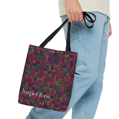 Tile Plaid Tote Bag