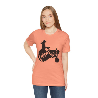 Farm Girl T-Shirt — Rustic Tractor Silhouette Tee for Country Women