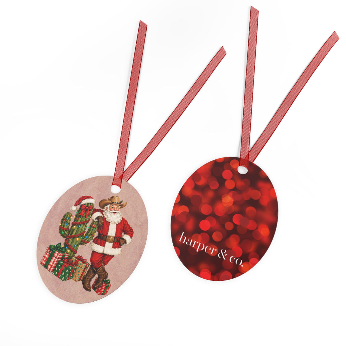 Southwestern Christmas Jolly Old Elf Christmas Metal Ornament