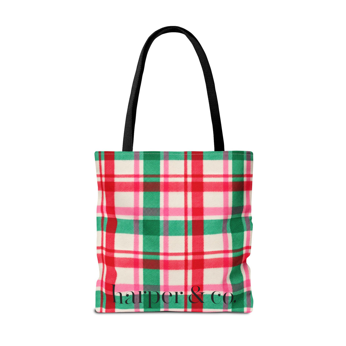 Christmas Plaid Tote Bag - 'Tis the Season Holiday Market Bag