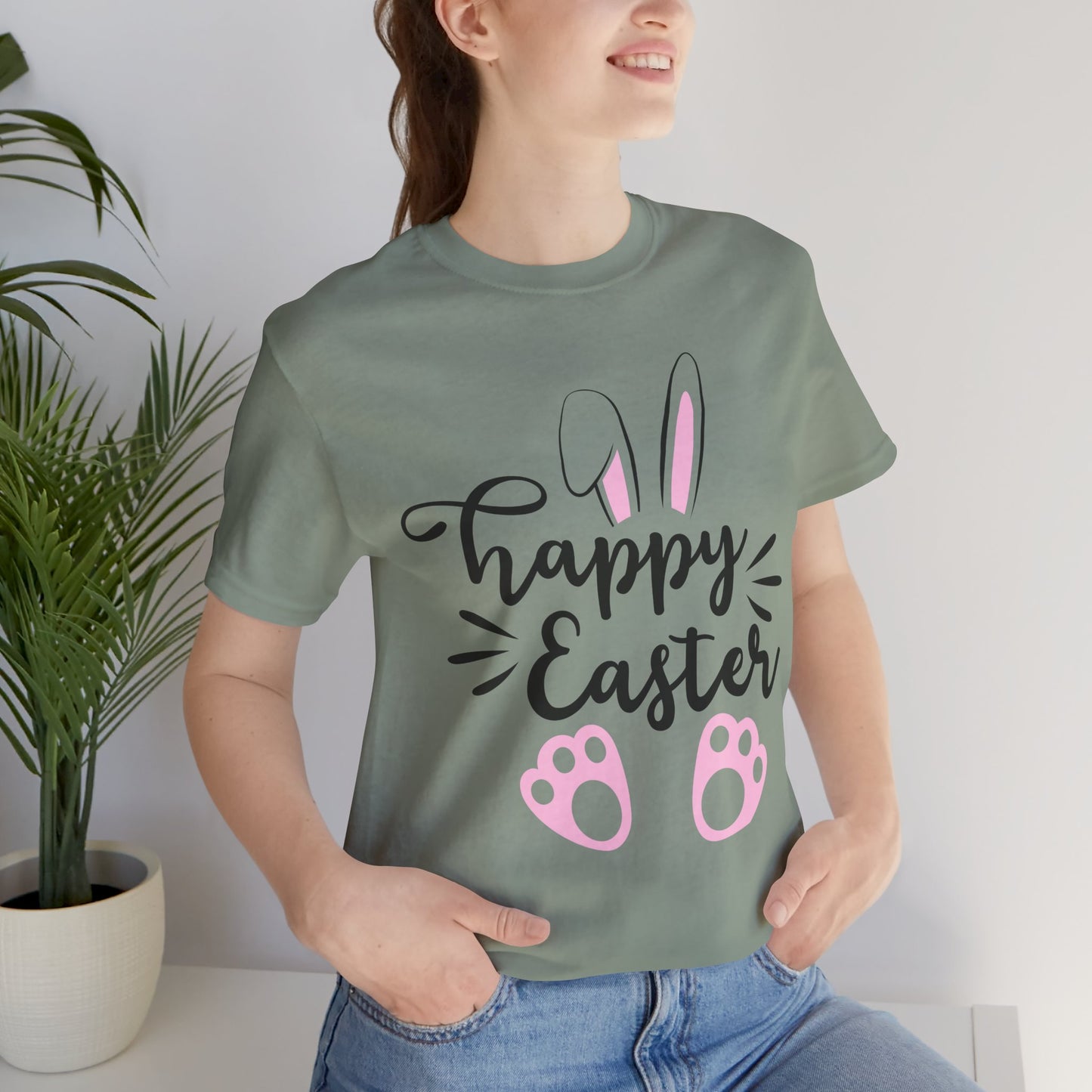 Happy Easter T-Shirt — Bella Canvas Unisex Jersey Short Sleeve Tee