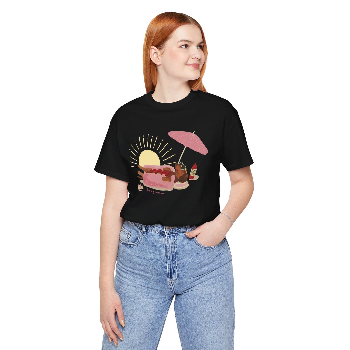 Hot Dog Summer Weenie Dog T-Shirt — Relaxing Dachshund at the Beach Graphic Tee