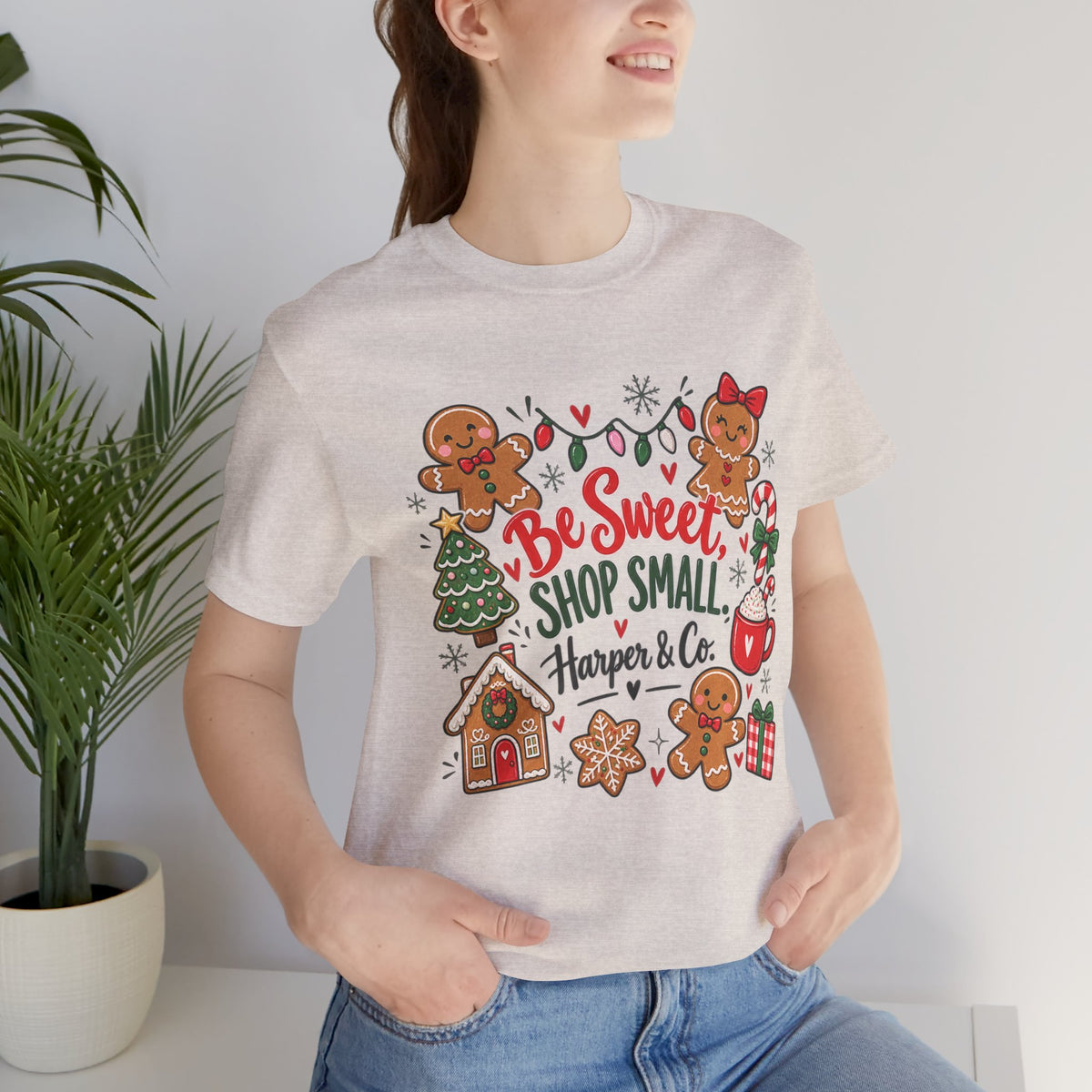 Be Sweet Shop Small Christmas Tee — Harper & Co. Gingerbread Holiday Shirt