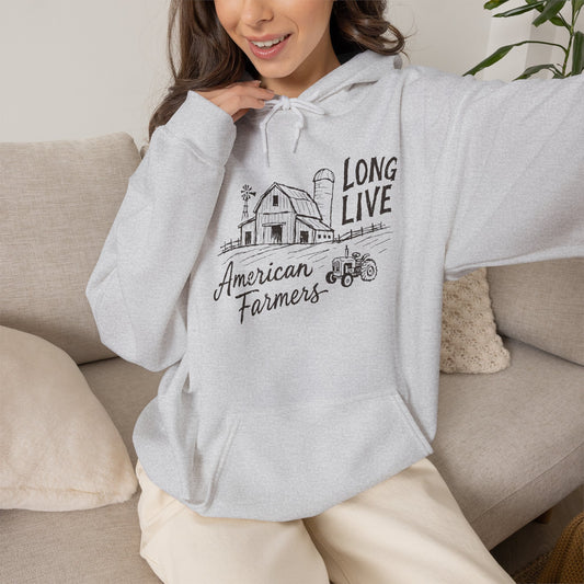 Long Live American Farmers Hoodie — Vintage Barn Farmstead Sweatshirt