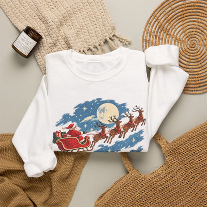 Christmas Santa Sleigh Night Sky Farm Sweatshirt