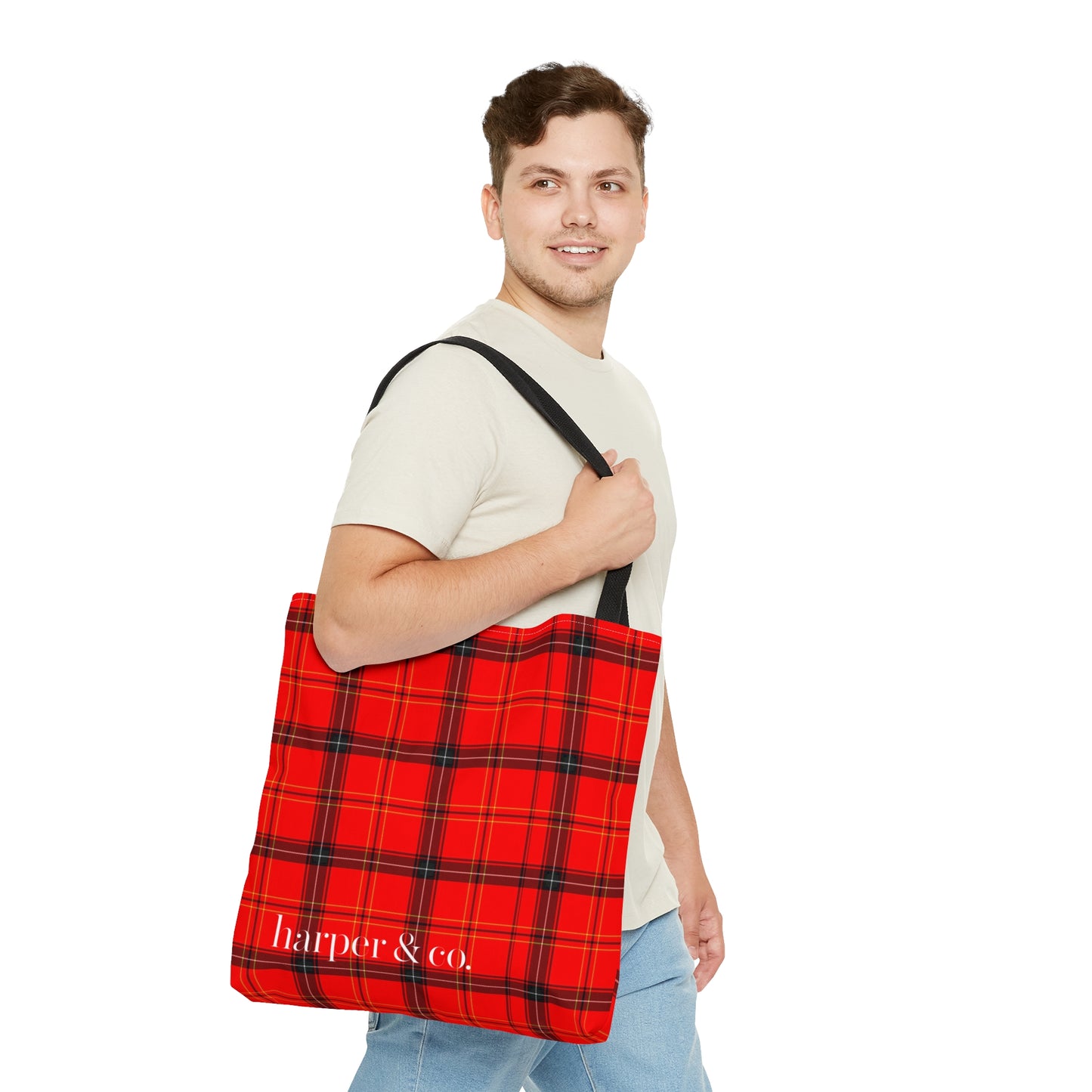 Red Tartan Plaid Tote Bag