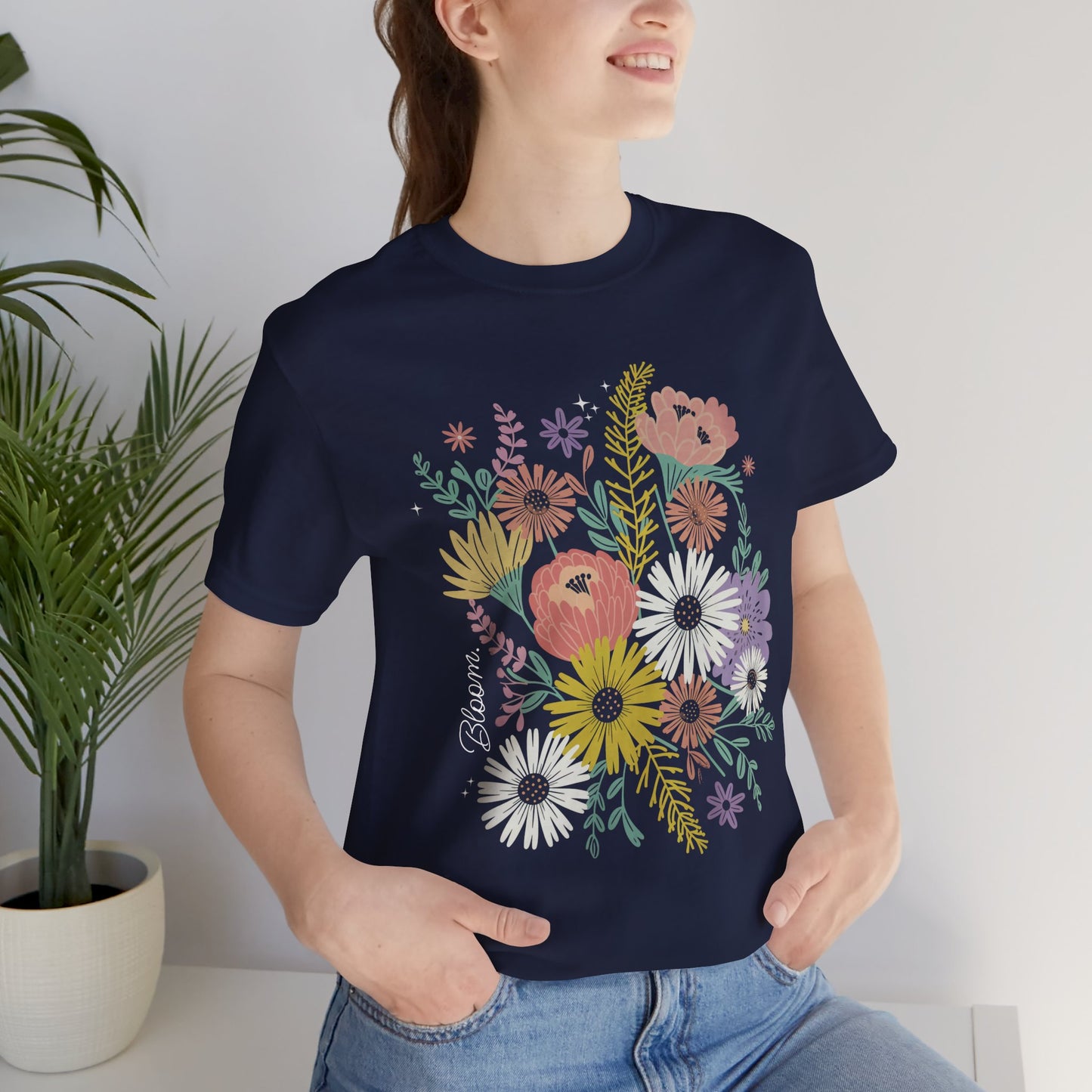 Bloom Floral Bouquet Tee — Pastel Wildflower Garden Short Sleeve Shirt