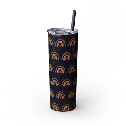 Boho Rainbow Skinny Tumbler with Straw, 20oz