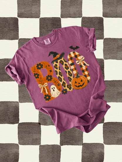 Retro Spooky Boo Halloween Comfort Colors Graphic Tee