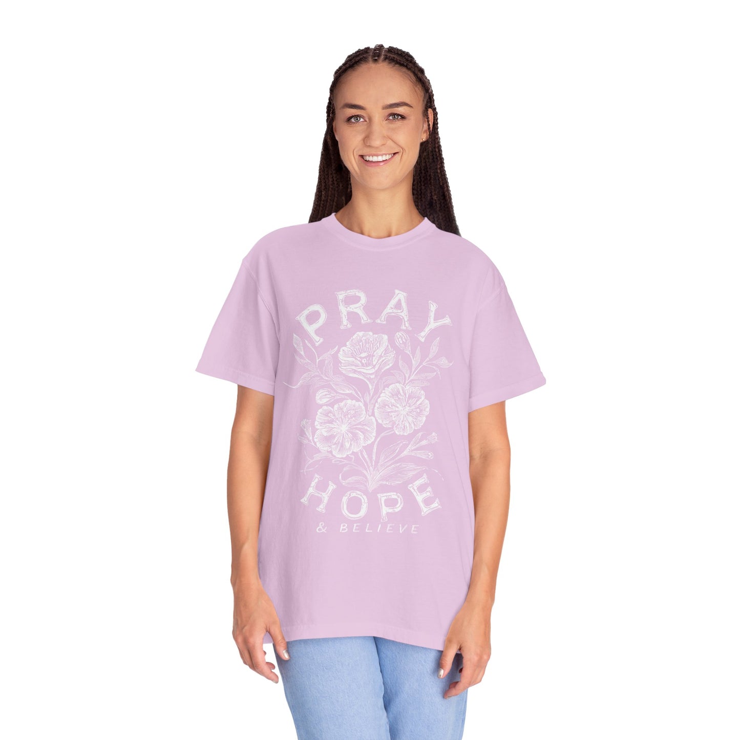 Pray Hope Believe T-Shirt — Inspirational Crewneck Tee