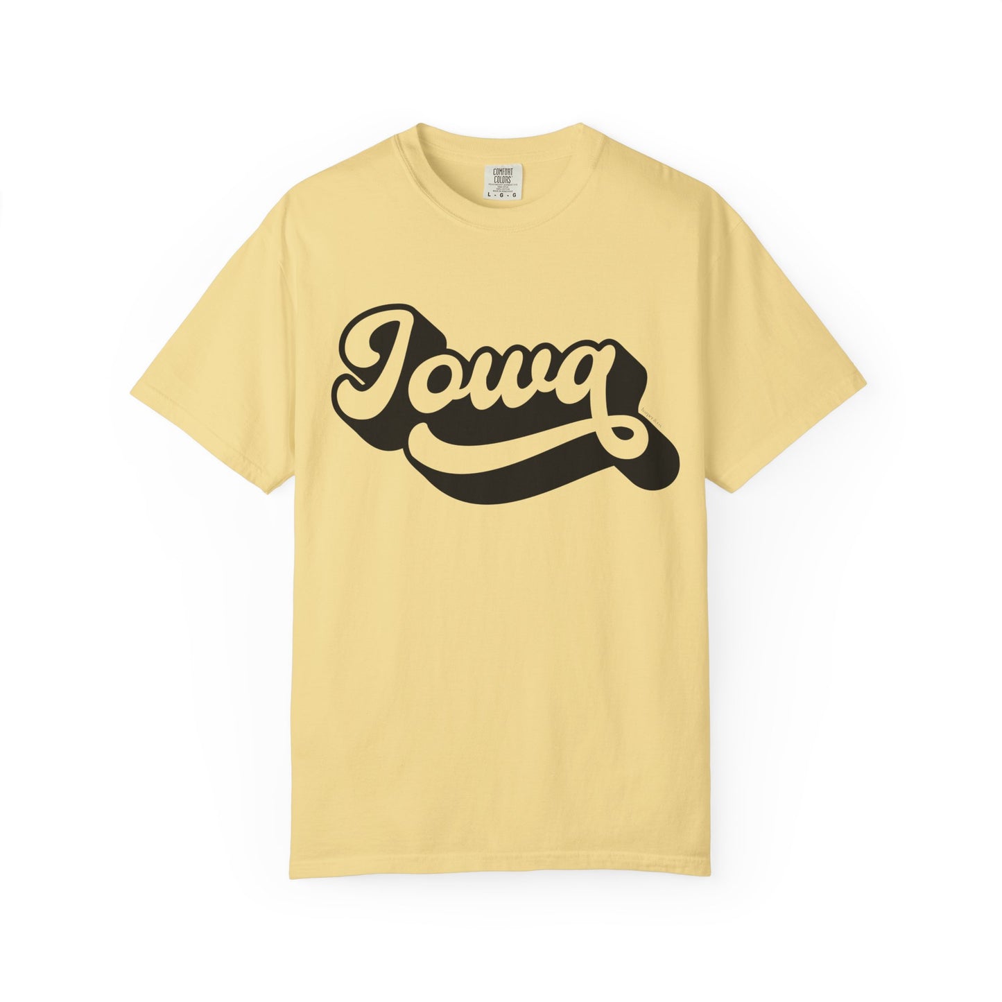 Iowa Retro Script T-Shirt — Vintage State Pride Tee