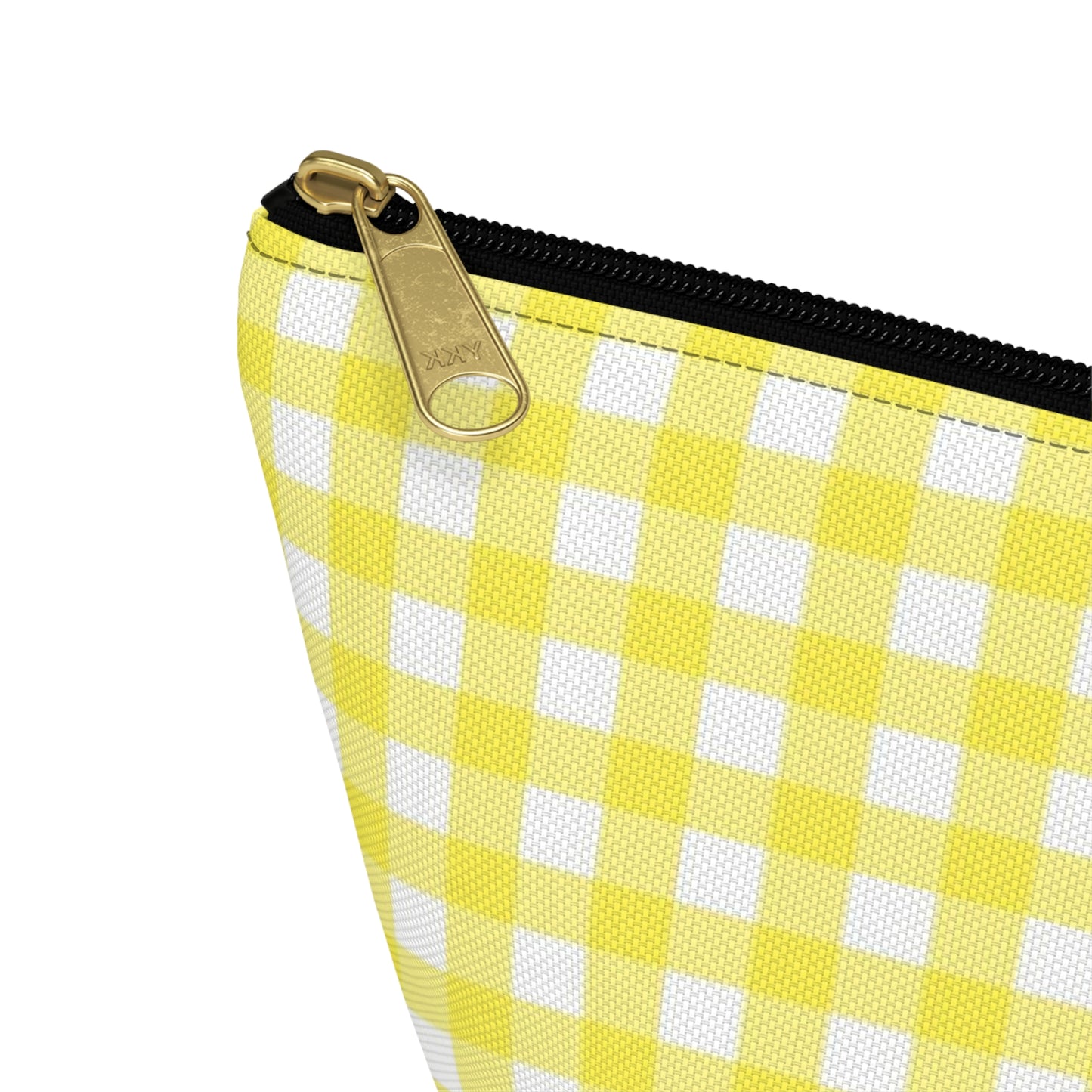 Pony & Yellow Gingham Accessory Pouch w T-bottom