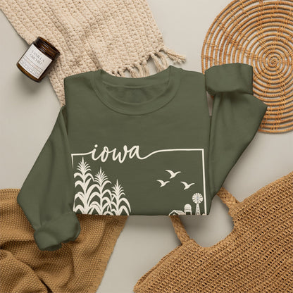 Iowa Farm Scene Crewneck Sweatshirt