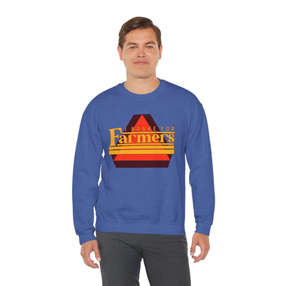 Farmers Crewneck Sweatshirt — 'I Brake for Farmers' Retro Farm Crew