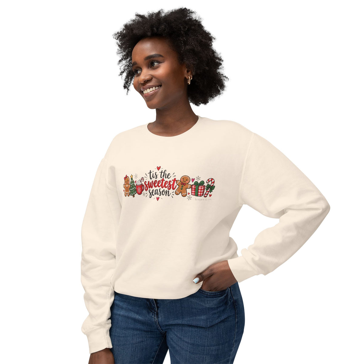 Crewneck Sweatshirt - "'Tis the Sweetest Season" Christmas Gingerbread Holiday Sweatshirt
