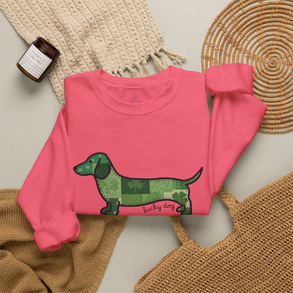 St. Patrick's Lucky Dachshund Quiltwork Sweatshirt