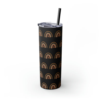 Boho Rainbow Skinny Tumbler with Straw, 20oz