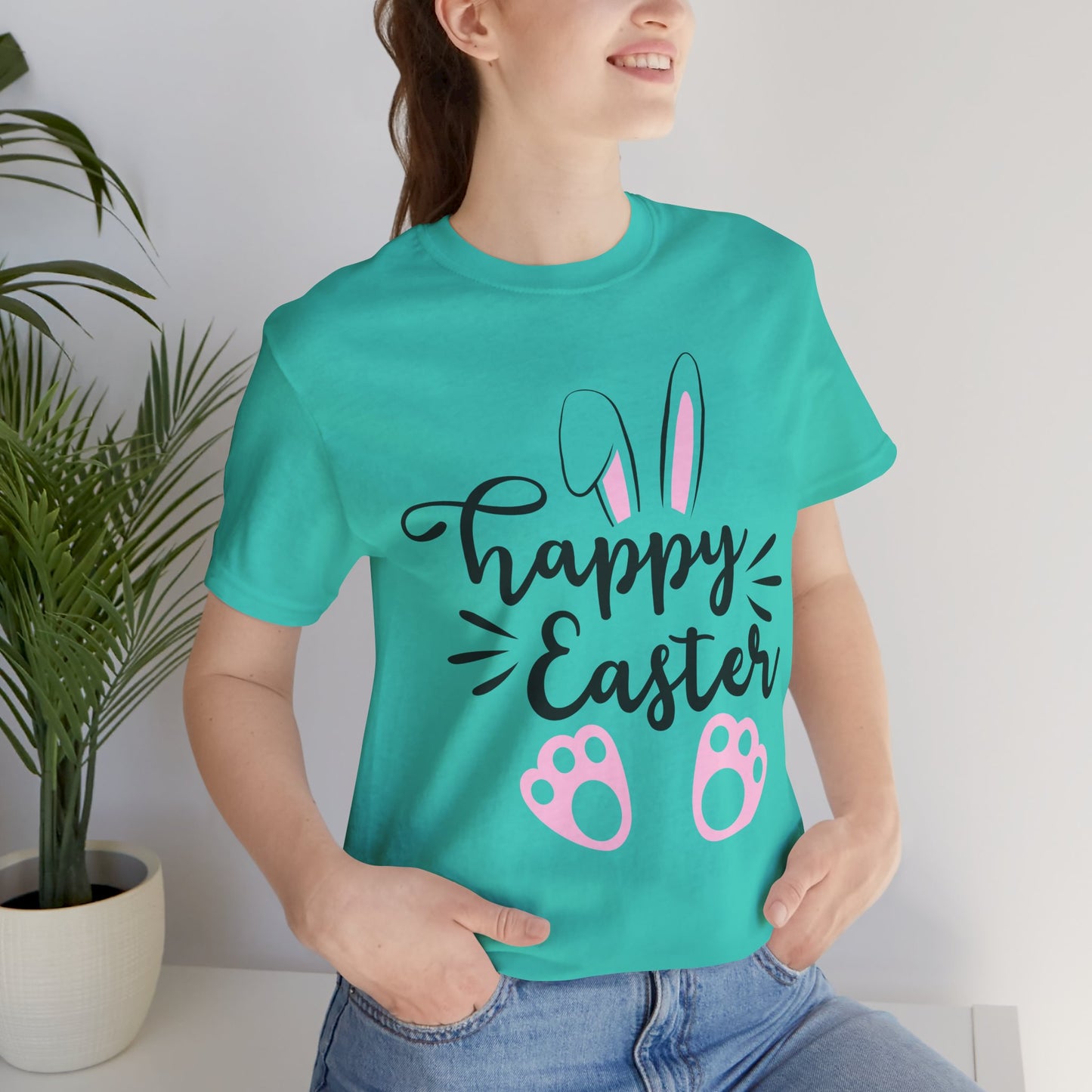 Happy Easter T-Shirt — Bella Canvas Unisex Jersey Short Sleeve Tee