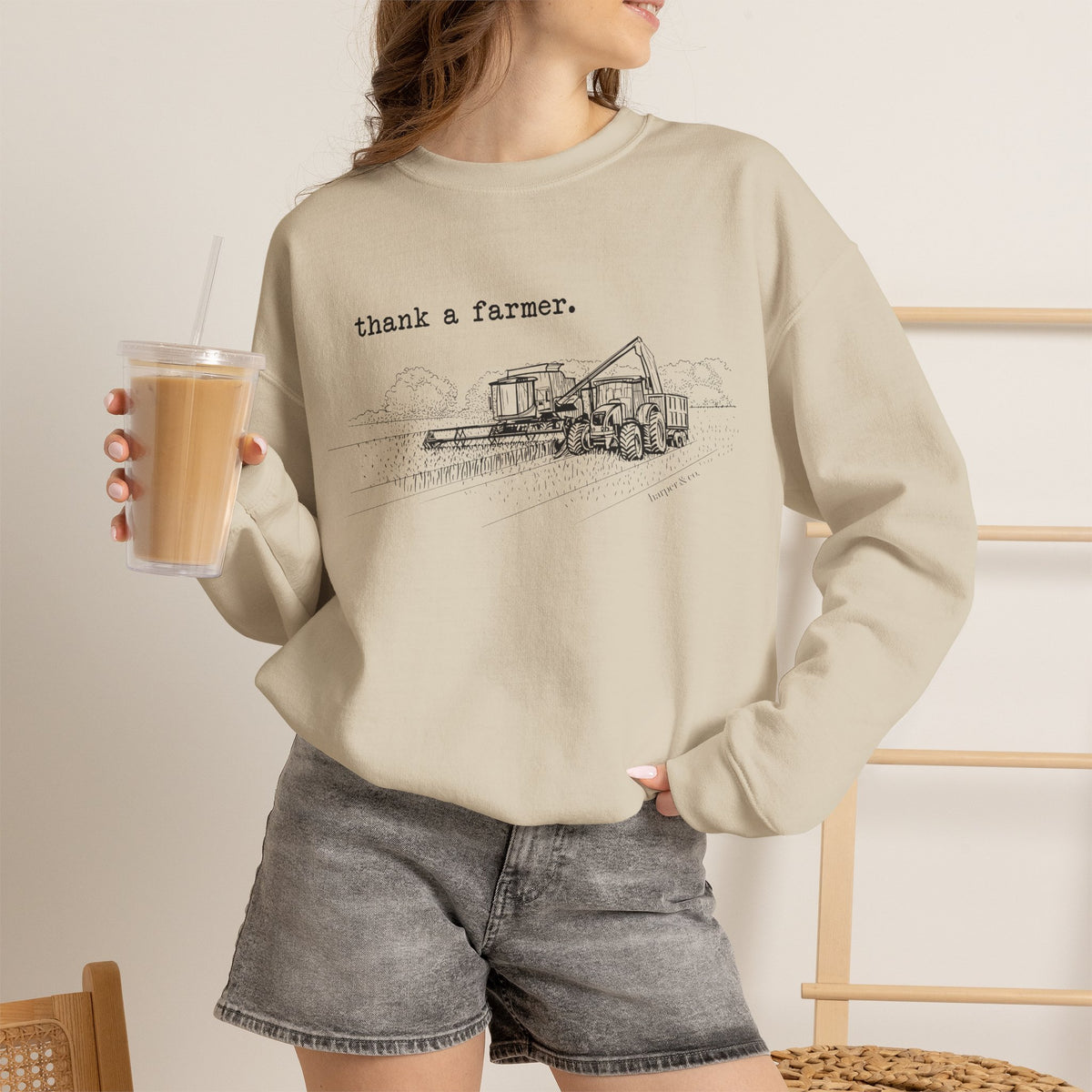 Thank a Farmer Combine Unisex Heavy Blend™ Crewneck Sweatshirt