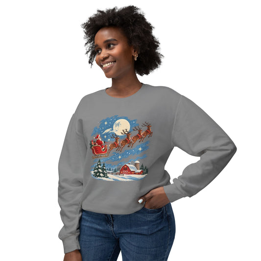 Vintage Santa Sleigh Christmas Crewneck Sweatshirt