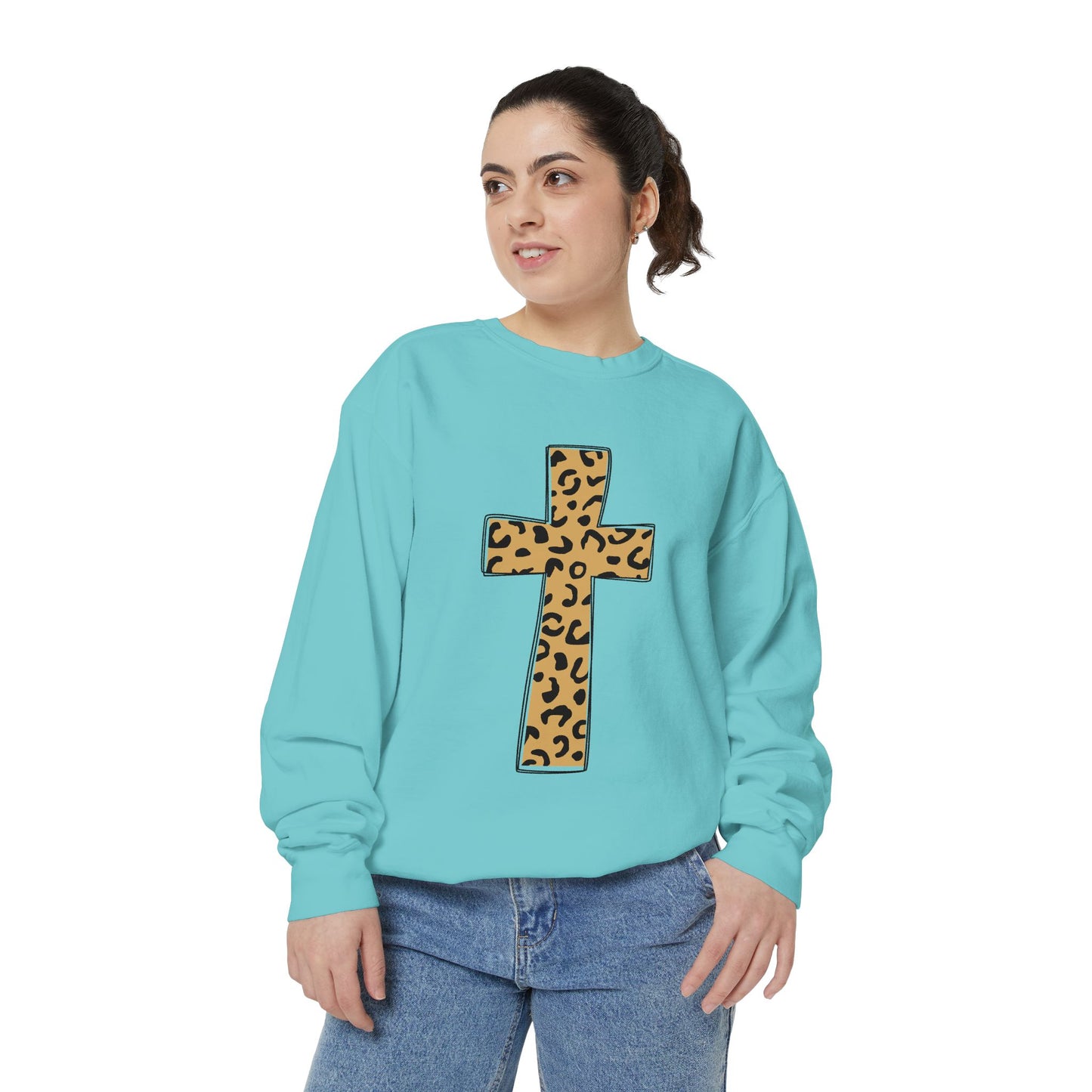 Leopard Print Cross Sweatshirt