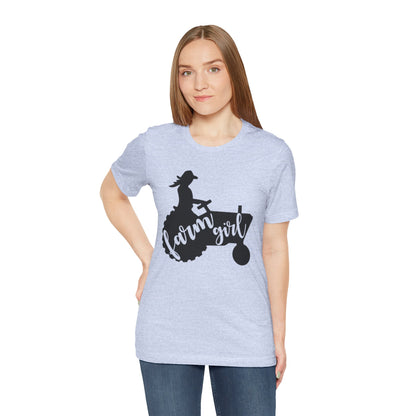 Farm Girl T-Shirt — Rustic Tractor Silhouette Tee for Country Women