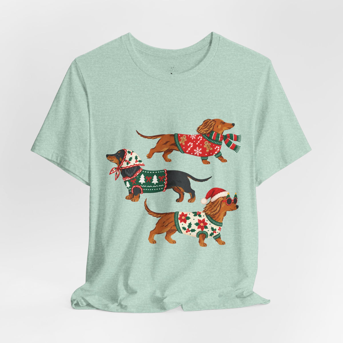 Dachshund Trio Christmas Sweater Tee