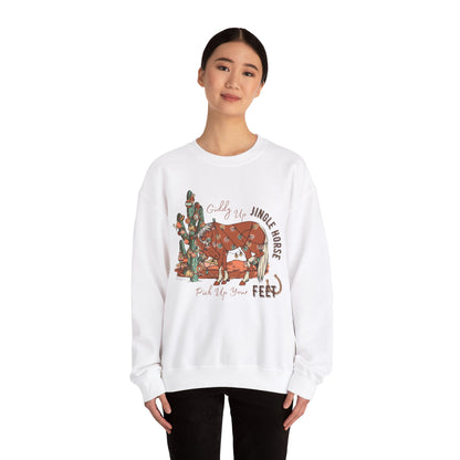 Giddy Up Jingle Horse Unisex Heavy Blend™ Crewneck Sweatshirt Full Size