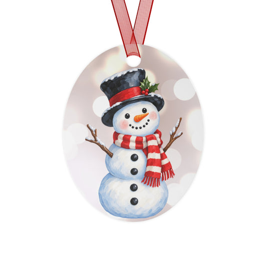 Snowman Christmas Metal Ornament