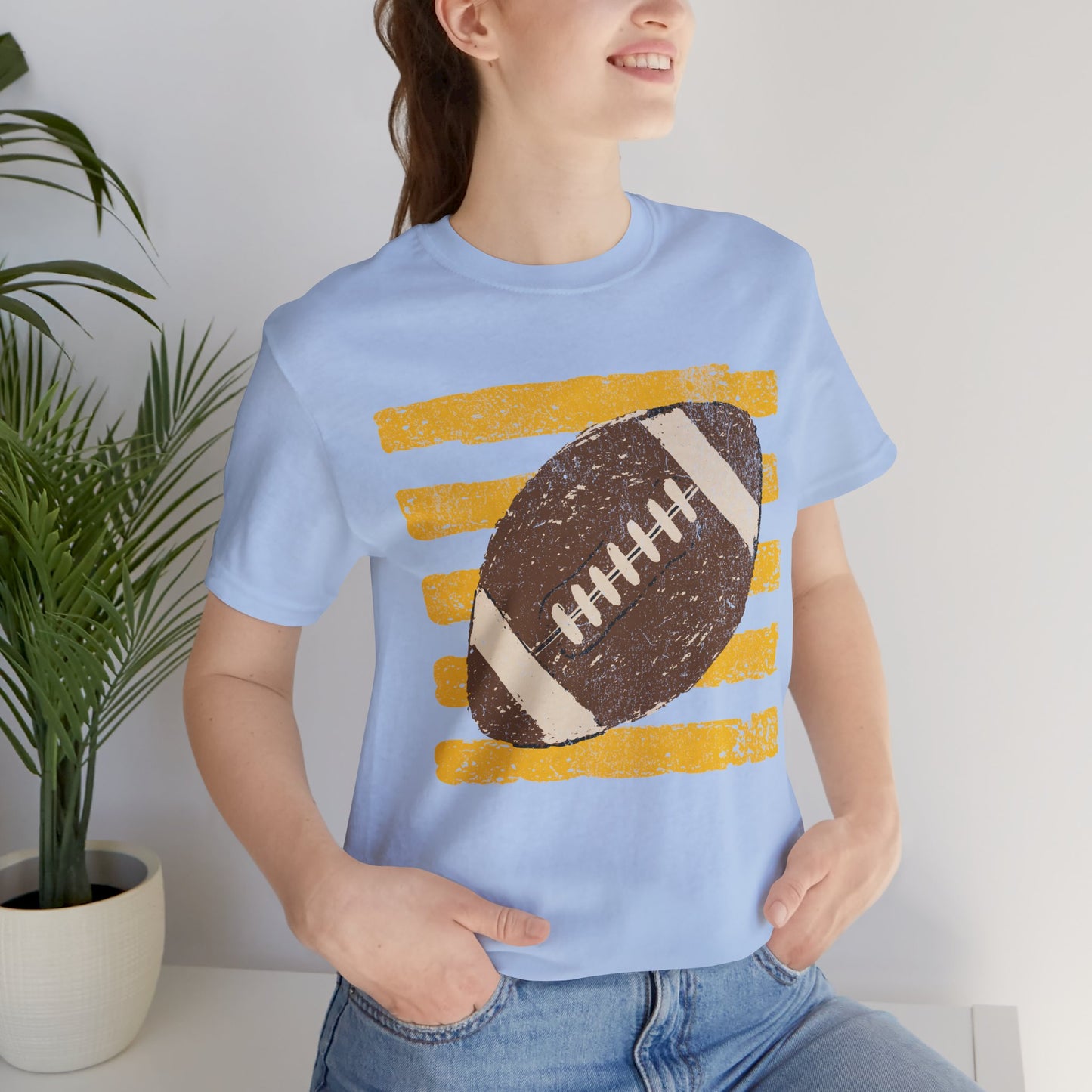 Football Vintage Stripes Bella Canvas T-Shirt