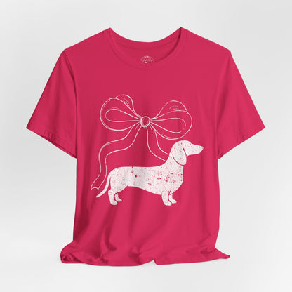 Dachshund Coquette Bow T-Shirt — Cute Doxie Graphic Tee