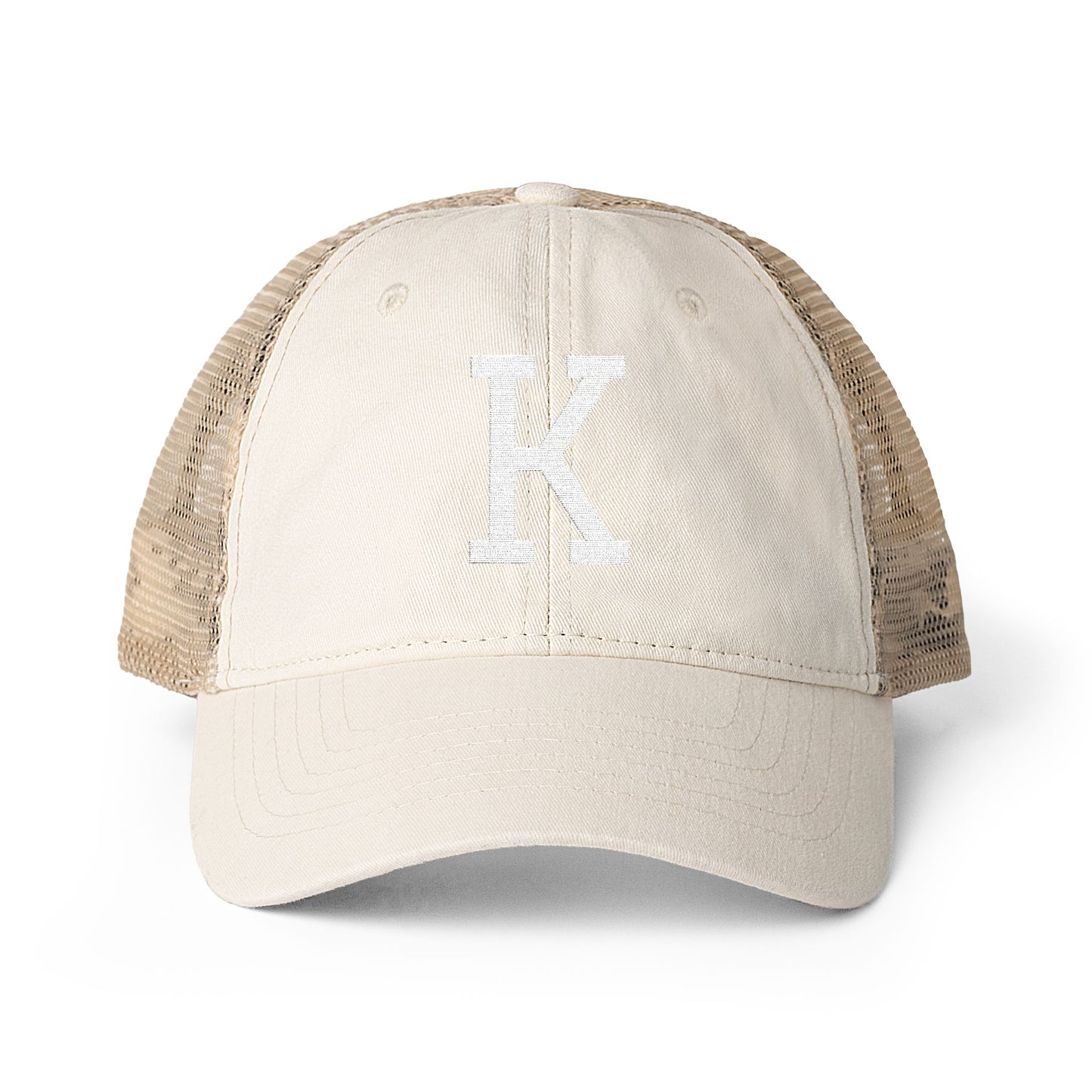Personalized Initial Women's Washed Mesh-Back Cap