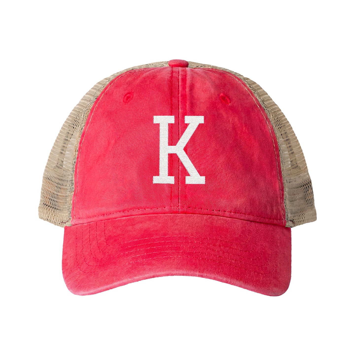 Personalized Initial Women's Washed Mesh-Back Cap