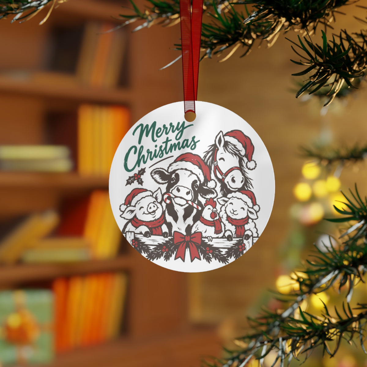 Merry Christmas Farm Ornament