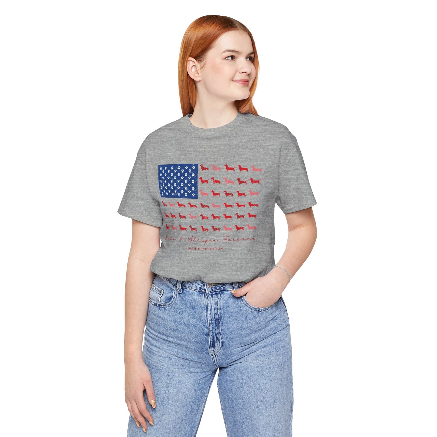 Paws and Stripes Forever Patriotic Dachshund Flag T‑Shirt — American Dog Lover Tee