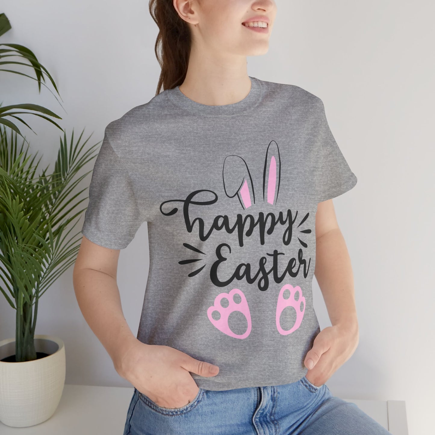Happy Easter T-Shirt — Bella Canvas Unisex Jersey Short Sleeve Tee