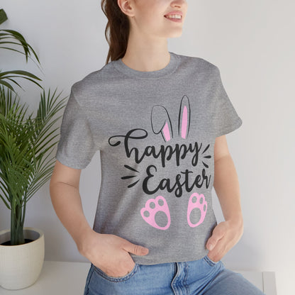 Happy Easter T-Shirt — Bella Canvas Unisex Jersey Short Sleeve Tee