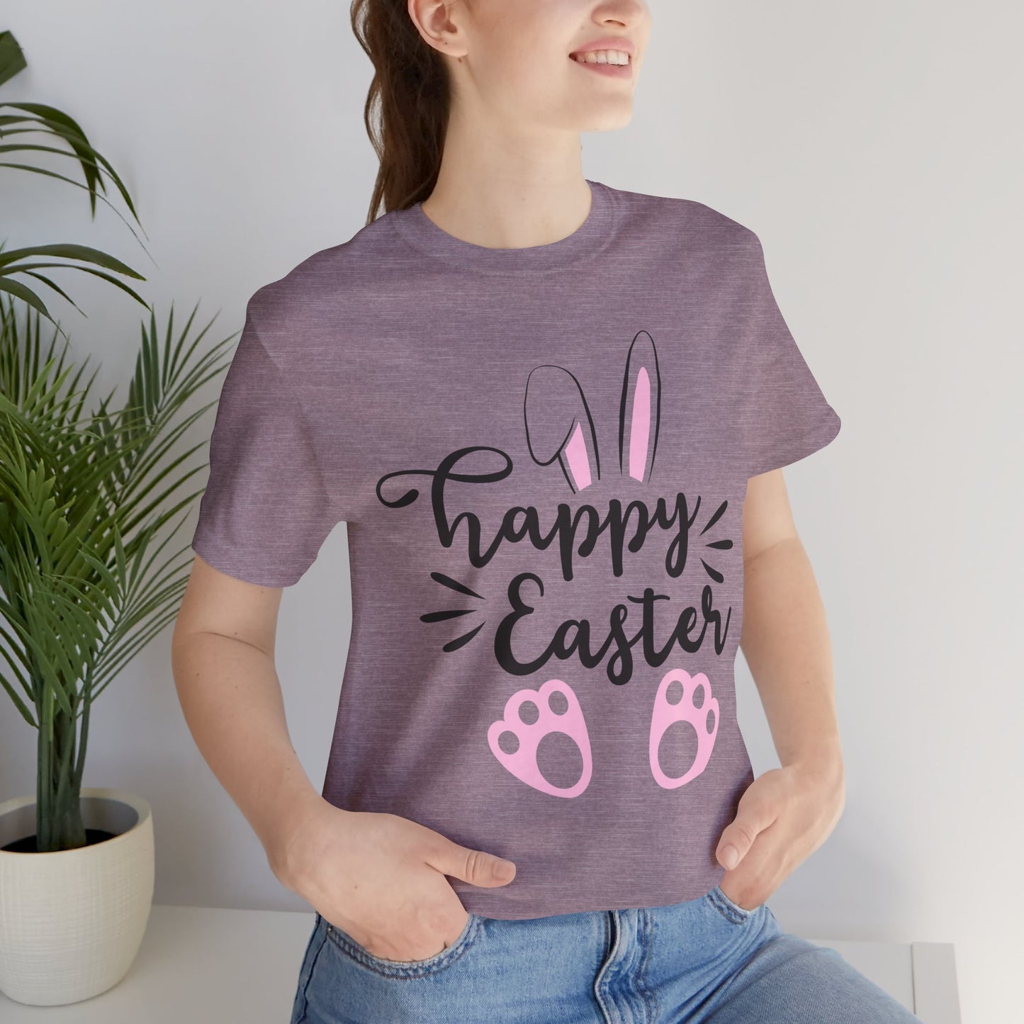 Happy Easter T-Shirt — Bella Canvas Unisex Jersey Short Sleeve Tee
