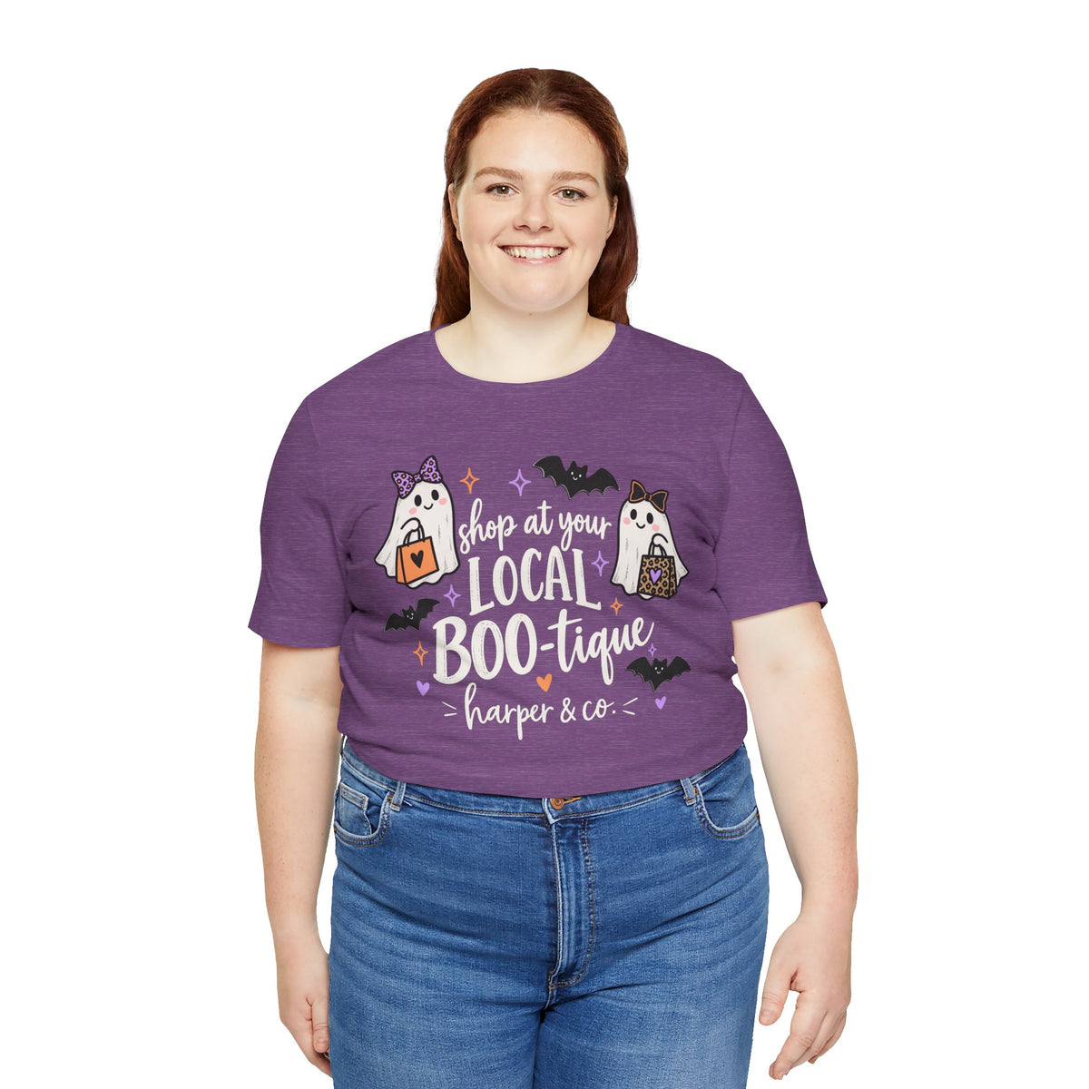 T-Shirt — "Shop at Your Local BOO-tique" Halloween Ghost Boutique Tee