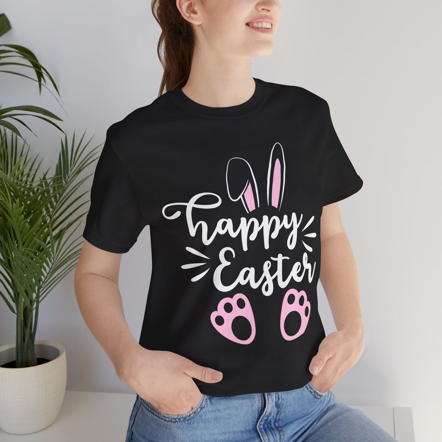 Happy Easter T-Shirt — Bella Canvas Unisex Jersey Short Sleeve Tee