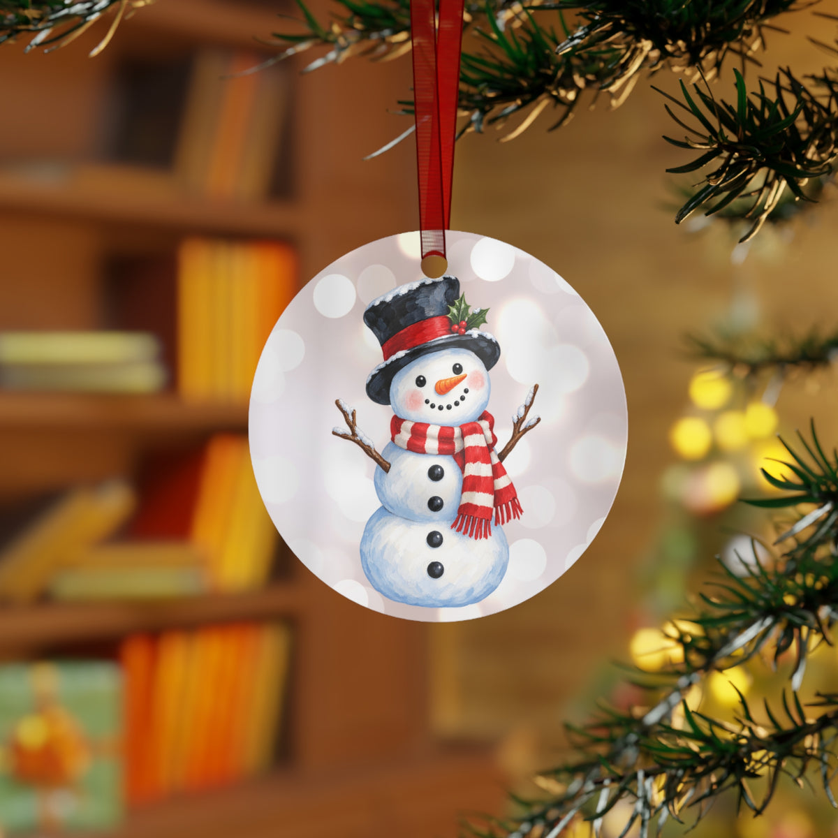 Snowman Christmas Metal Ornament