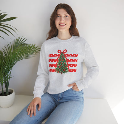 Christmas Tree Ribbon Crewneck Sweatshirt